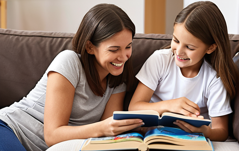 ** A lab technician looking relaxed and happy, spending quality time with their family at home. They are smiling and engaged in an activity like reading a book to a child or playing a game. The setting is a comfortable and inviting home environment. Keywords: Work-life balance, happy family, lab technician, leisure time.
**