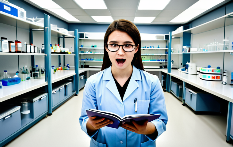 임상병리사 인턴십 경험기 - Image Prompt 1: "First Day Wonder in a Modern Clinical Pathology Lab"**