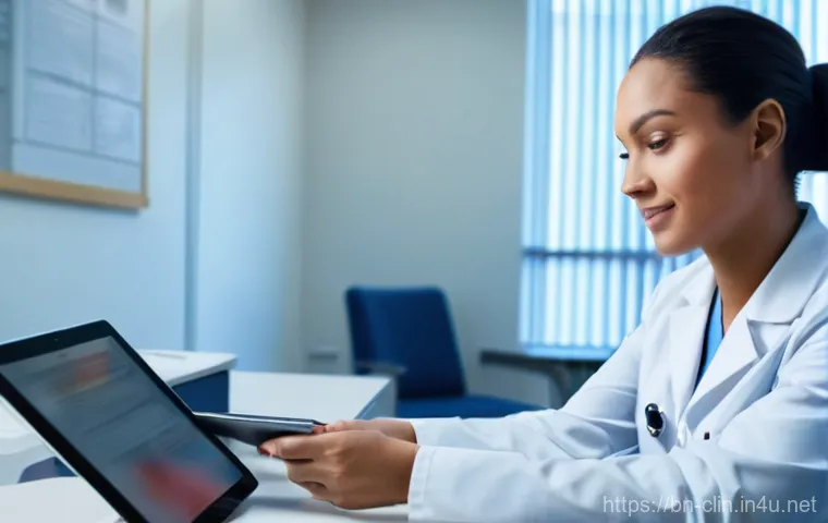 임상병리사와 환자 개인정보 보호 - **Patient Trust and Confidentiality in a Clinic Setting:**
    "A compassionate female medical techn...