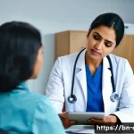 임상병리사 병리 결과 보고 사례 - **Prompt 1: Understanding Lab Results with a Healthcare Professional**
    "A calm, reassuring scene...