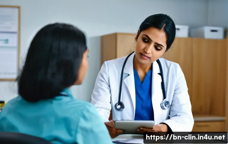 임상병리사 병리 결과 보고 사례 - **Prompt 1: Understanding Lab Results with a Healthcare Professional**
    "A calm, reassuring scene...